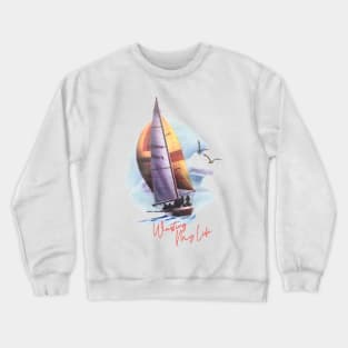 Wasting My Life ∆ Nihilist Sailboat Design Crewneck Sweatshirt